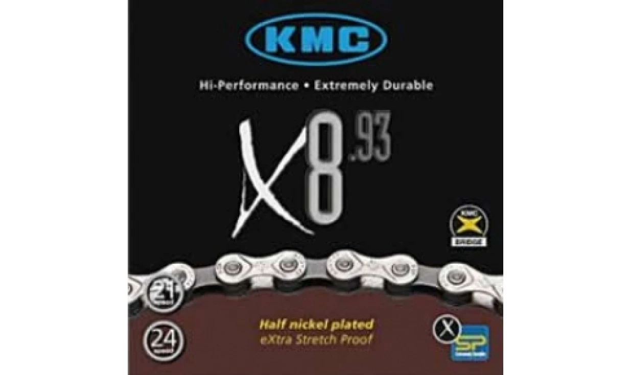 CHAINE KMC X8 ARGENT / GRIS 114P 4 CHAINE KMC X8 ARGENT / GRIS 114P – Image 2