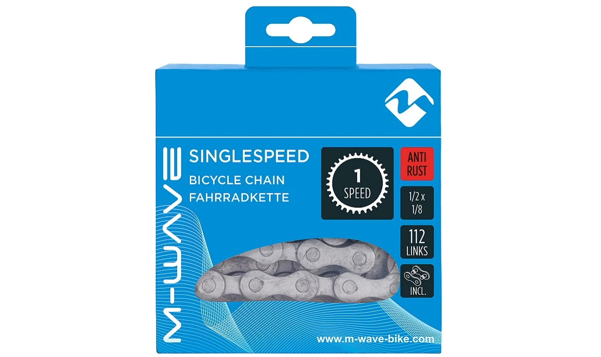 Chaine M-Wave Mono-vitesse 112 Maillons - Antirouille - 1/2 Et 1/8 4 Chaine M-Wave Mono-vitesse 112 Maillons - Antirouille - 1/2 Et 1/8 – Image 2